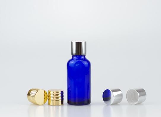 30ml синий стеклянный бутылка, с 18 - 415 блеск алюминиевый крышка, для косметического масла
